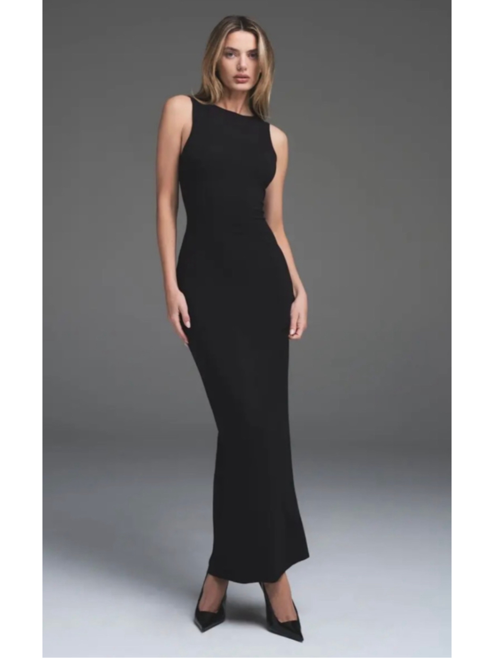 Skims Smooth Layers Long Boat Neck Ribbed Maxi Dress size XXS - Picture 2 of 9